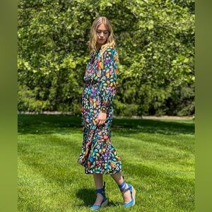 Tucker NYC -Juliette Dress | Fruit of Abundance in Black